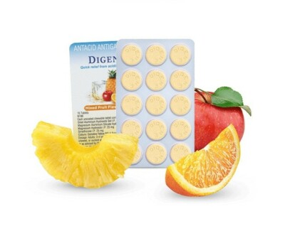 150 Digene Tabletten gemischte Früchte schnelle Linderung Antazida Säure Gas | 150 Stück | UK