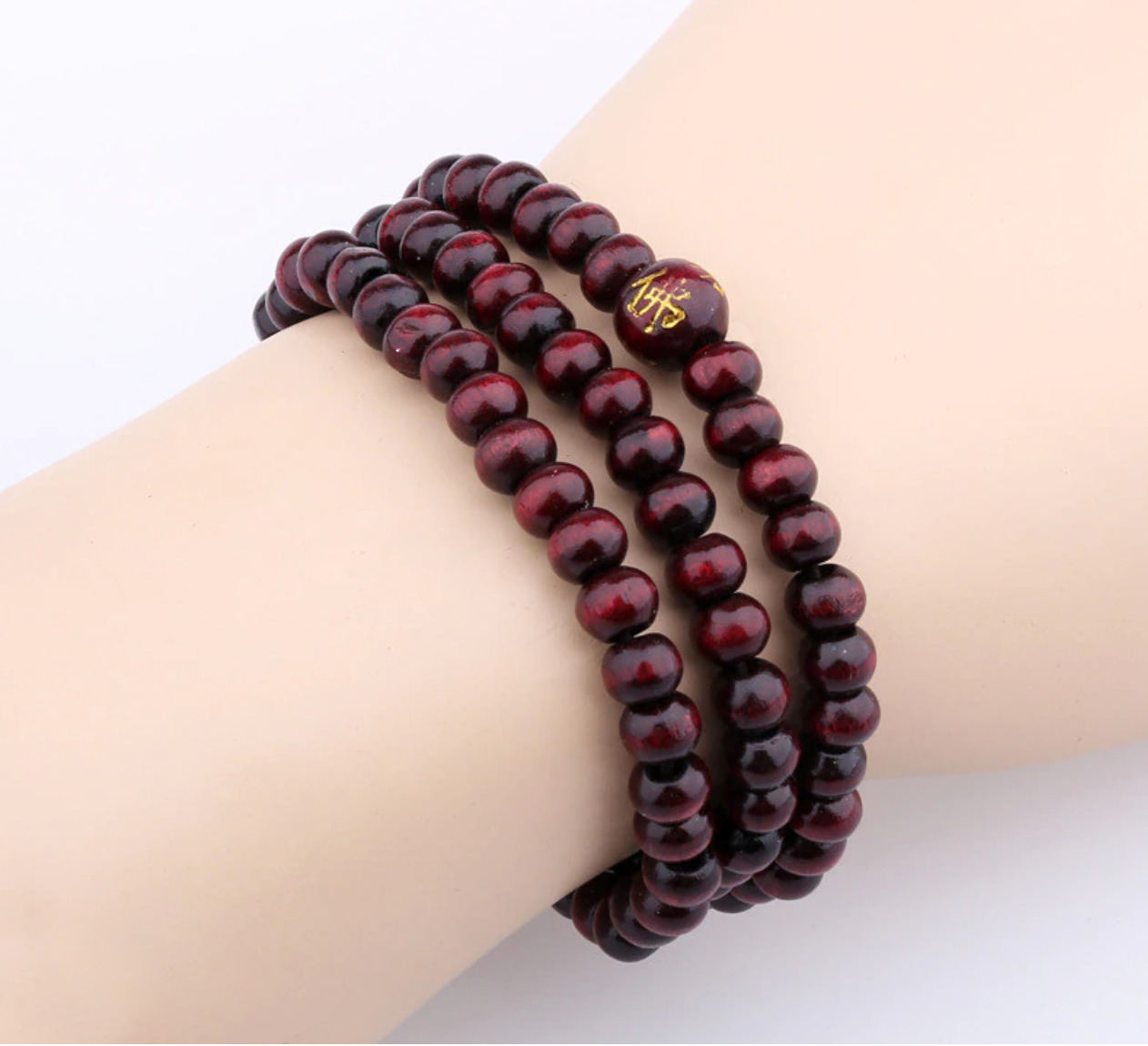 108 Red Sandalwood Beads Meditation Bracelet or Necklace 6mm
