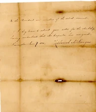 1825 Handwritten letter Lancaster PA Signed Zephaniah M Lenegan Anti Masonic