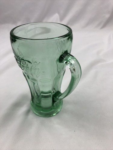 Vintage Libbey grüne Coca Cola Brille Becher mit Griff dick schwer - Bild 2 von 4