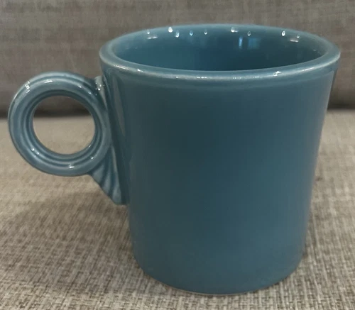 Vintage Homer Laughlin Fiesta Turquoise Coffee Mug HLC USA Perfect Condition