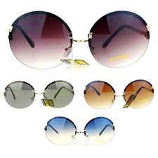 SA106 Retro Rimless Round Designer Fashion Pimp Daddy Sunglasses