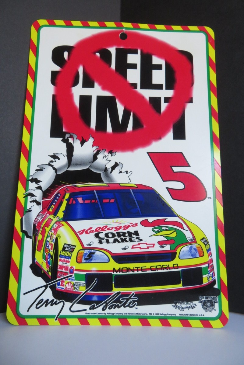 1998 VINTAGE Terry Labonte #5 NO SPEED LIMIT Plastic Sign CHEVY