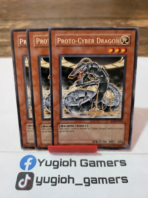 Yu-Gi-Oh Proto Cyber Dragon X3 SOI 1st Edition  Rare Light  Played