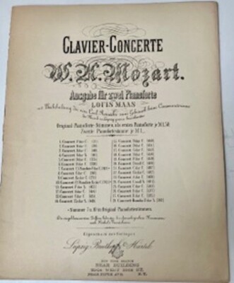 Rare Original Antique Clavier-Concert W.A. Mozart. Circa 1880