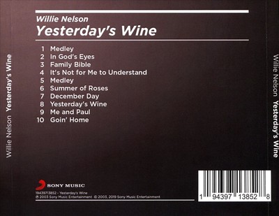 WILLIE NELSON YESTERDAY S WINE NEW CD 194397138528 EBay willie-nelson-yesterday-s-wine-new-cd-194397138528-ebay