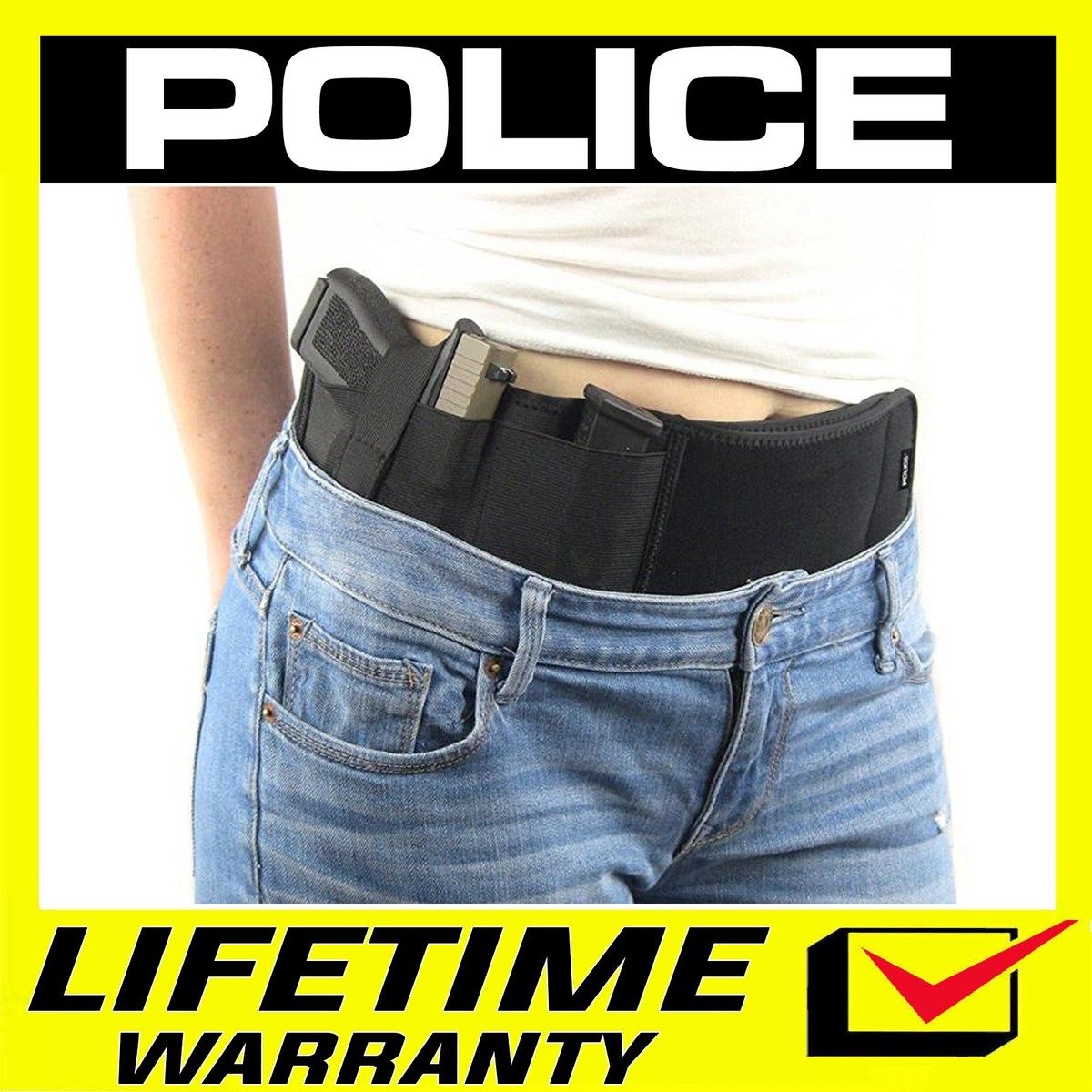 POLICE Universal Belly Band Gun Holster for Concealed Carry Pistol