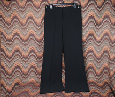 NWT St. John Black Wide Leg Career/Dress Pants w/Gold Accents 10 K818N22 Caviar