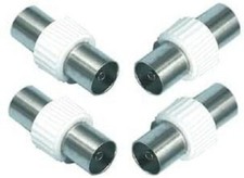 ASCL 4 x Female Coax Socket Coupler for Joining Coaxial Aerial TV Cable Lead