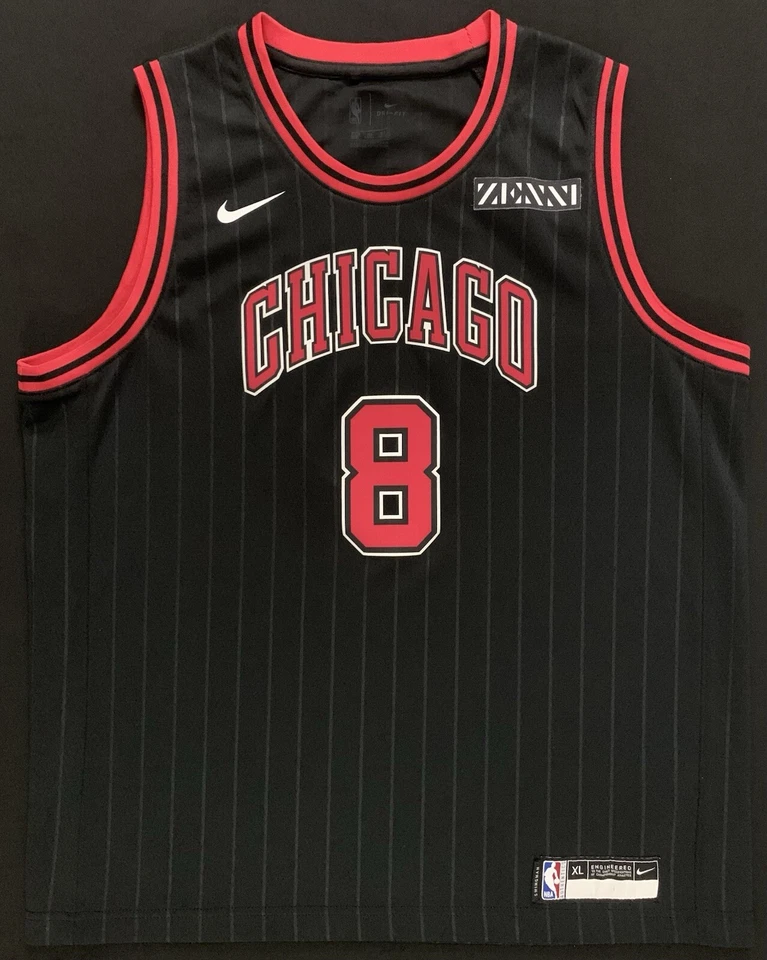 Nike Zach Lavine Chicago Bulls #8 Black Statement Swingman Jersey Youth XL 18-20 - Image 3 of 4