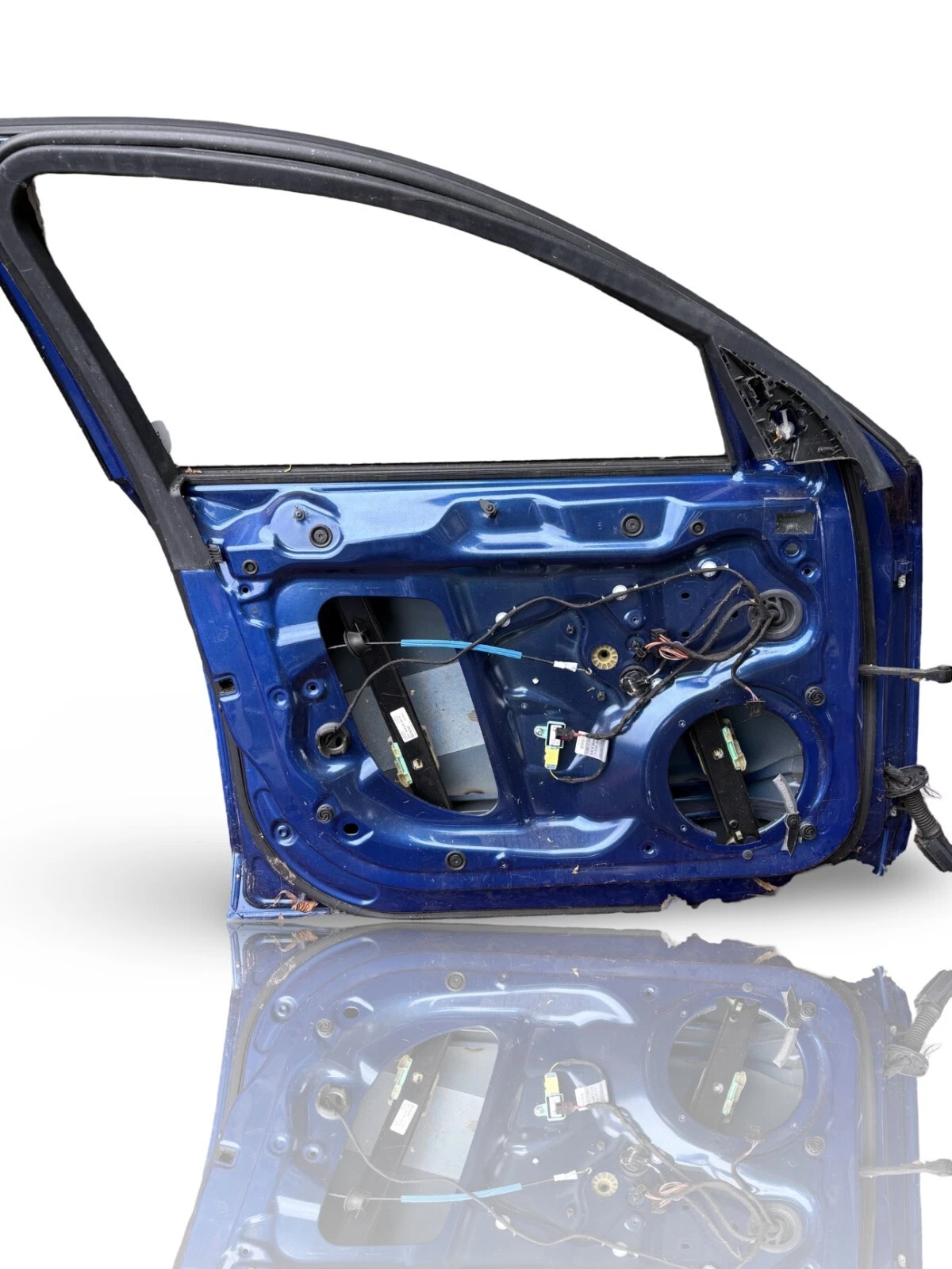 Audi A4 B8 front left blue complete door assembly interior view