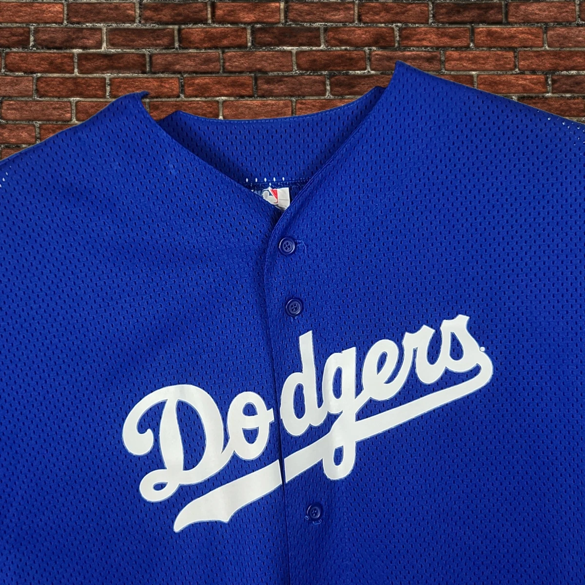 LA Dodgers Jersey Majestic Cool Base Two Button Batting Jersey mens XL #14  Blue