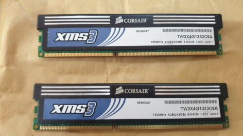 4 GB xms3 CORSAIR 1600 MHz (2x 2 GB) 1,5v VER2.1 TW3X4G1333C9A PC3 DDR3 MEMORIA RAM - Foto 2 di 3