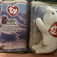 McDonald's TY Legends CHILLY THE POLAR BEAR 5" Teenie Beanie Toy 1999 NEW ERRORS