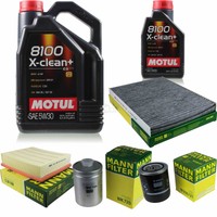 MANN-FILTER Inspektionspaket 6L Motul 5W-30 8100 X-Clean+ FüR Vw Passat Variant