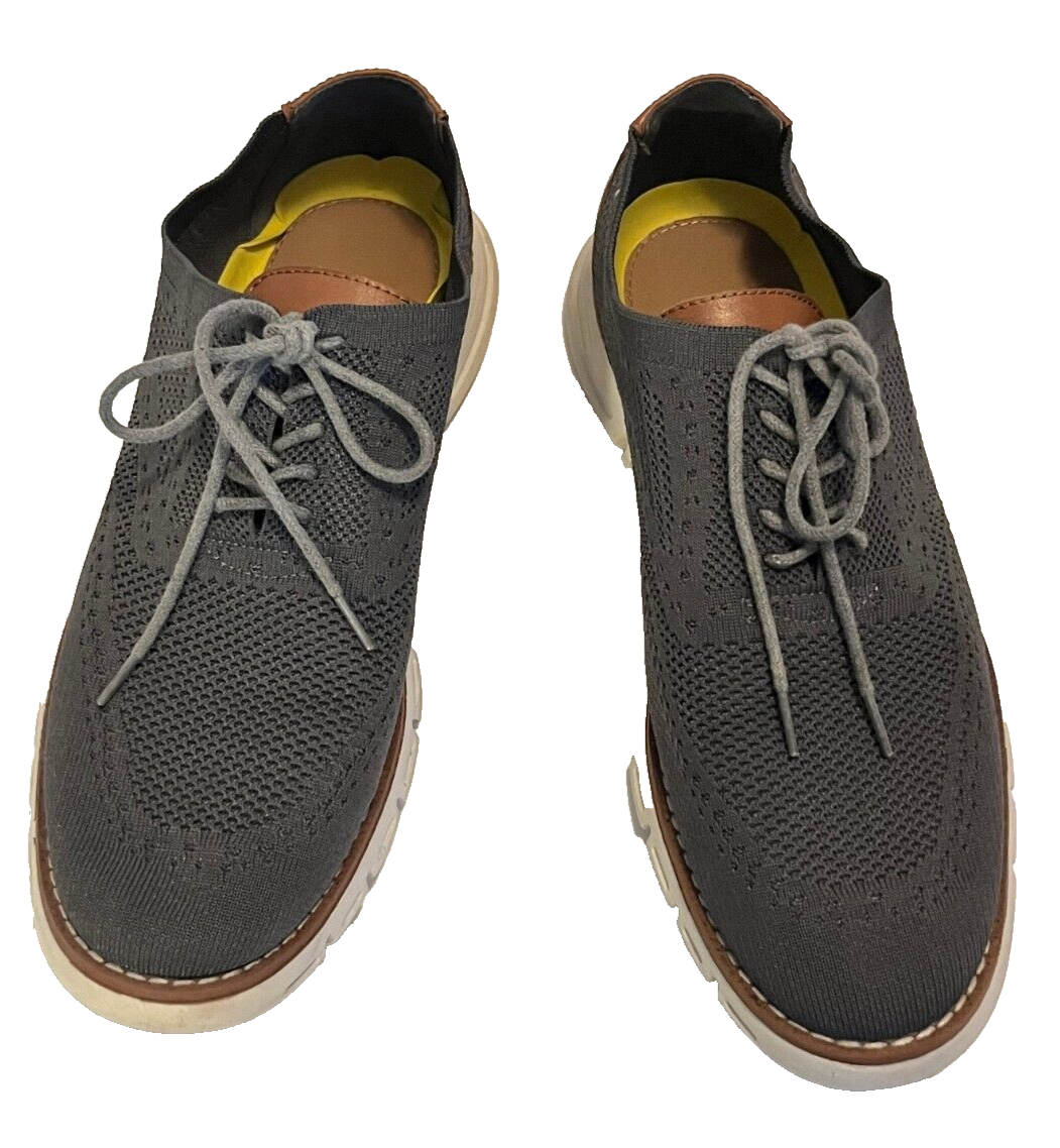 SAOLA Scarpe uomo casual Nine West grigio maglia e marrone tomaia suola bianca taglia 11