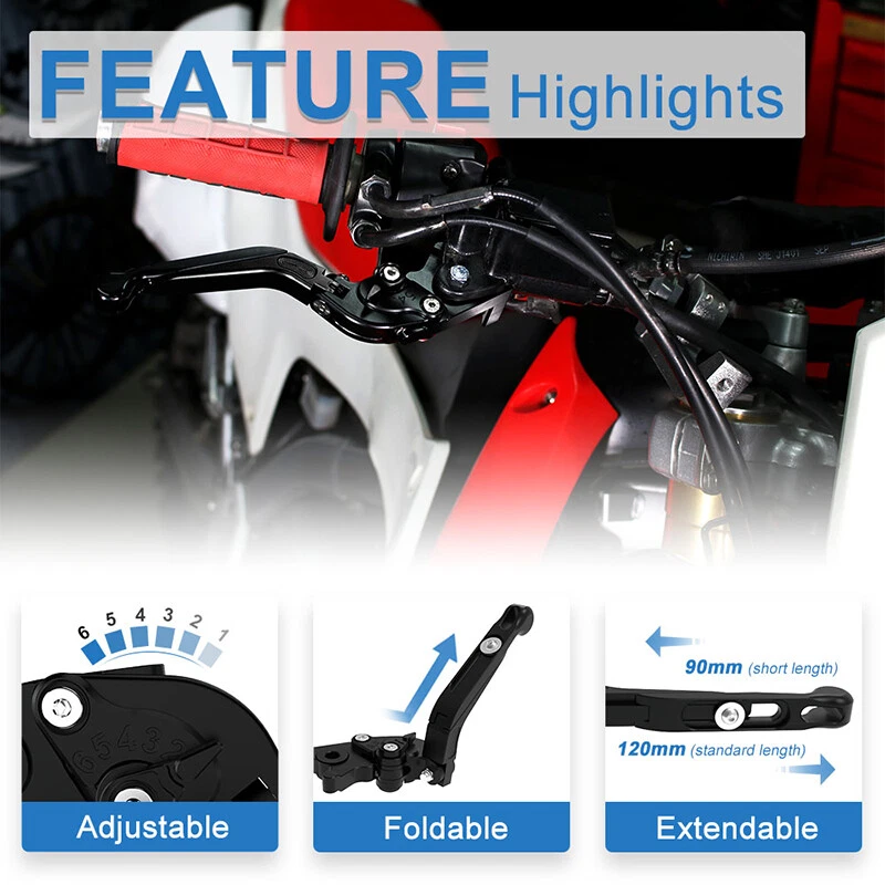 CNC Brake Clutch Levers Fold Adjust Extend Fit For Triumph Trident750 1992-1999 - Image 4 of 4