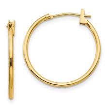 Real 14kt Yellow Gold Madi K 1mm Hoop Earrings