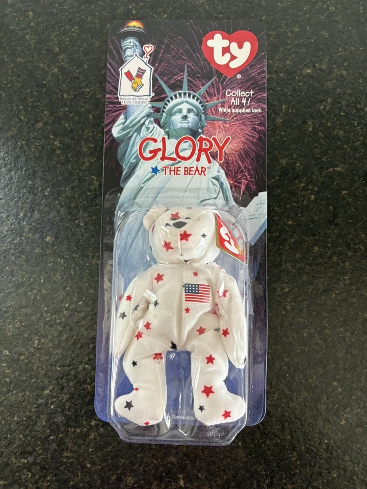 Juego completo de 4 Ty McDonalds Beanie Baby Glory Britannia Maple Erin 1999 envío gratuito Foto 4 de 4