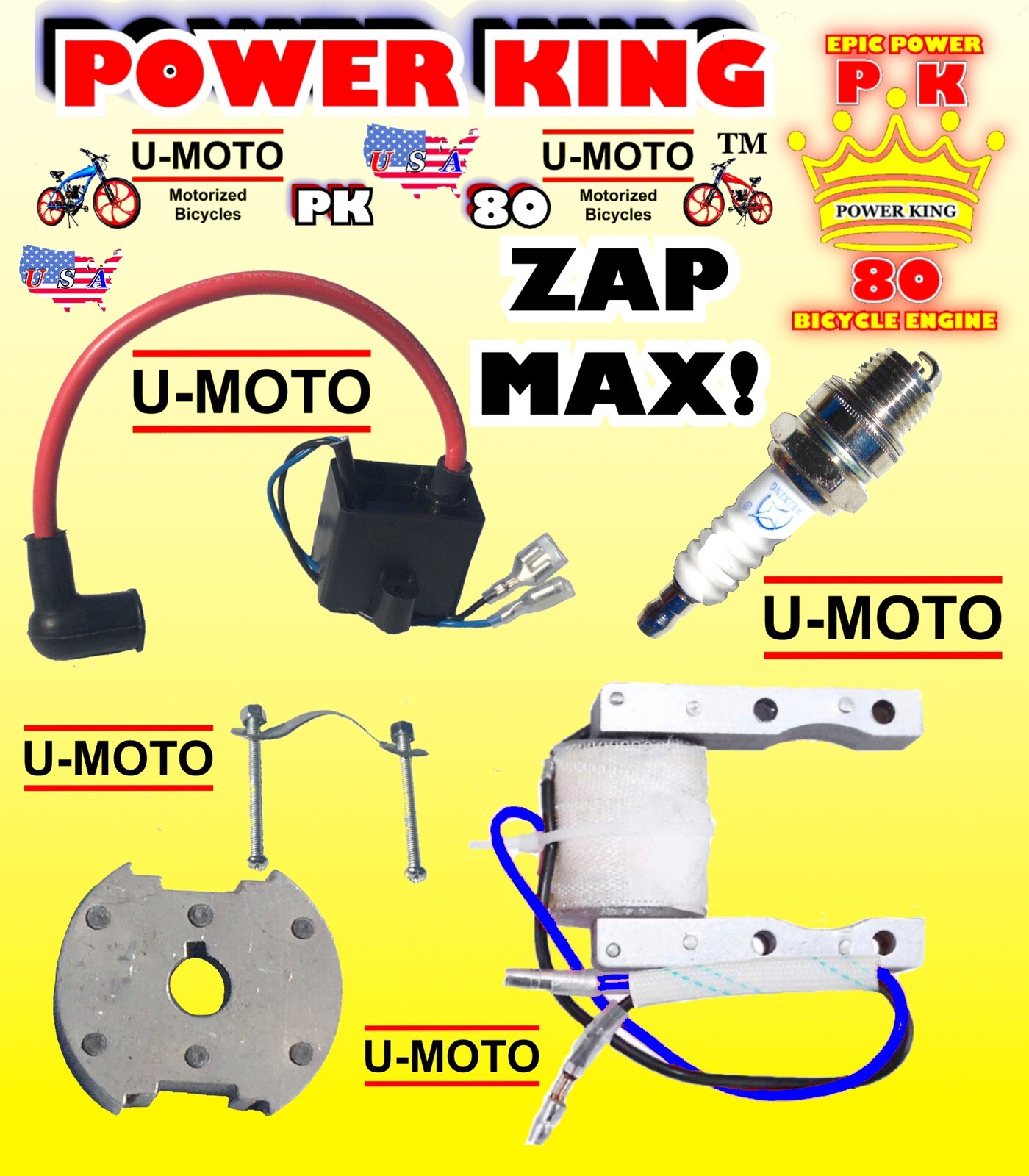 48cc/49cc/50cc/66cc/80cc 2-STROKE MOTORIZED BIKE ELECTRONIC PARTS FOR KITS