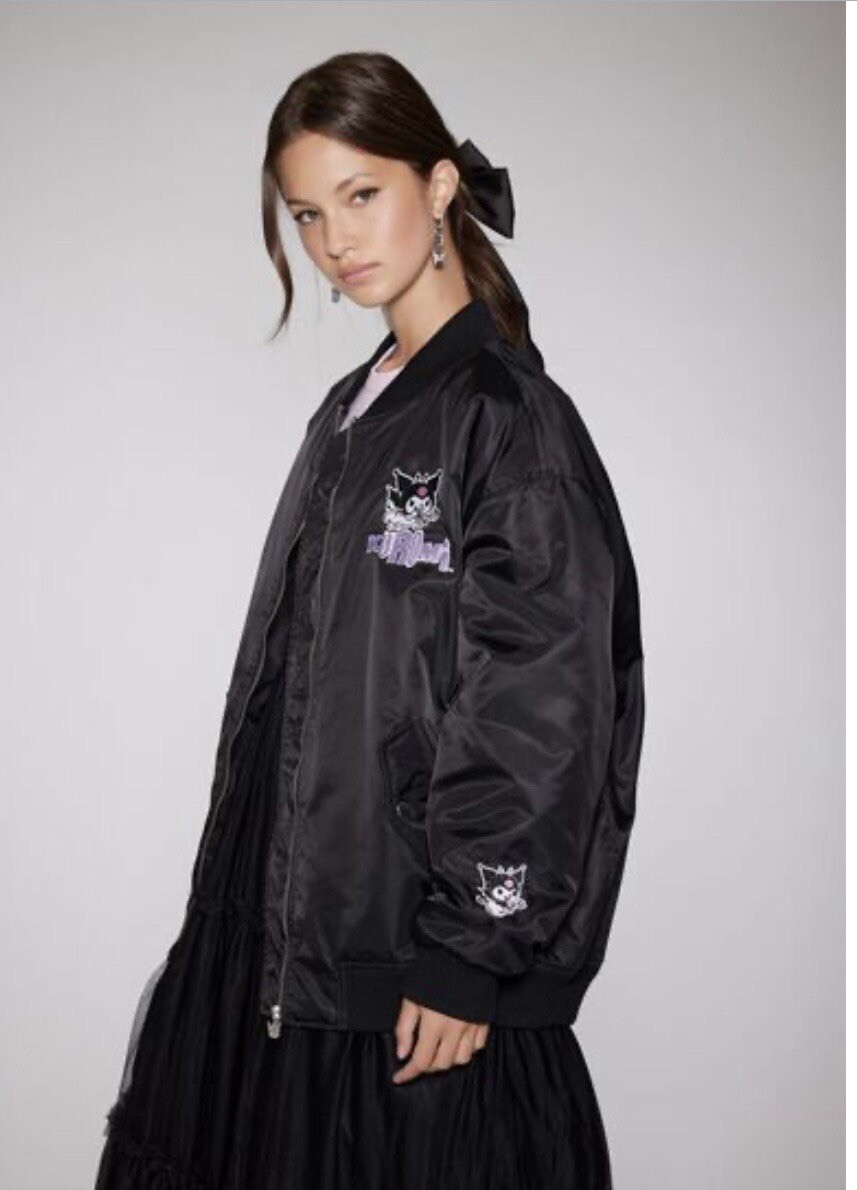 NWT Sanrio Hello Kitty Kuromi Forever 21 embroidered devil Bomber