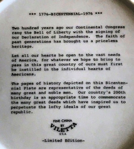 LE BiCentennial 1776 1976 Bell Fine China Collector Plate by Viletta for USA - Picture 7 of 7