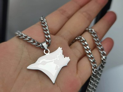 Silver Toronto Blue Jays Necklace - 5mm Cuban - 22'' Chain - Silver Plated - MLB