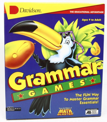 Grammar Games Windows/Macintosh CD-Rom Vintage 1994 Big Box Game
