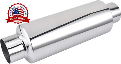 Silenciador resonador de 2,5'' de acero inoxidable de doble capa y paso recto NEW