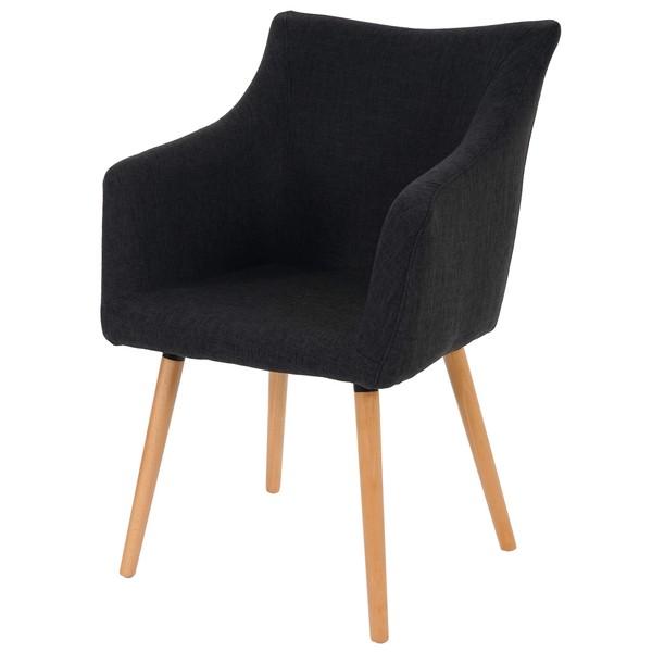 Esszimmerstuhl Malmö T382, Retro 50Er Jahre Design Textil, Dunkelgrau, Stuhl-image