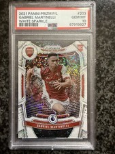 2021 Prizm Premier League Gabriel Martinelli White Sparkle Prizm SP RC PSA 10