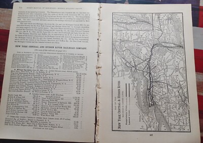 1902 Train Route Map + Report NEW YORK CENTRAL & HUDSON RIVER RAILROAD all Lines