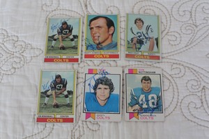 Autograph 6 Football Cards Topps 1973 1974 Marty Domres Don Nottingham Volk