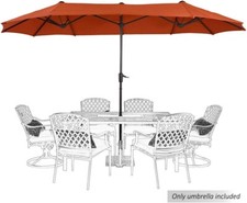 13ft Patio Umbrella Double-Sided Twin Outdoor Market Umbrella Heavy Duty Red