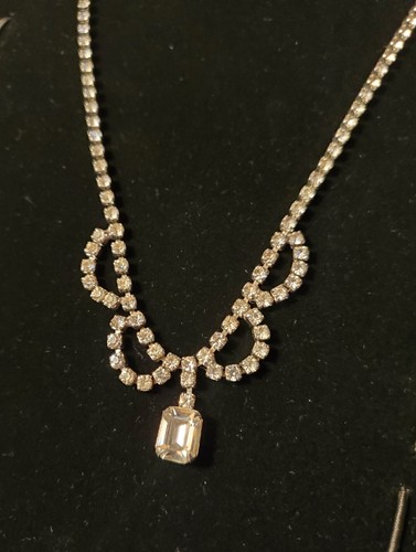 Vintage Rhinestone Necklace & Bracelet Set 1930s Jewelry Estate Excellent - Picture 8 of 12