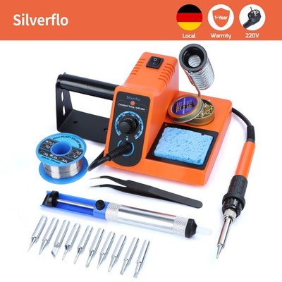 Silverflo 60W 450°C Digitale Lötstation regelbar Lötkolben Lötzinn Lötschwamm
