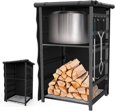 Storage Cabinet for Solo Stove & Fire Pit Gear with Waterproof Cover
