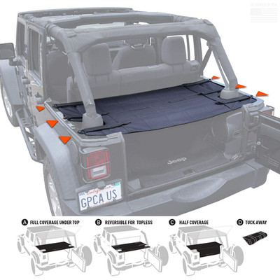 Gpca - Heavy-Duty Reversible Cargo Cover Compatible Jeep Wrangler Jk 4Dr Sport