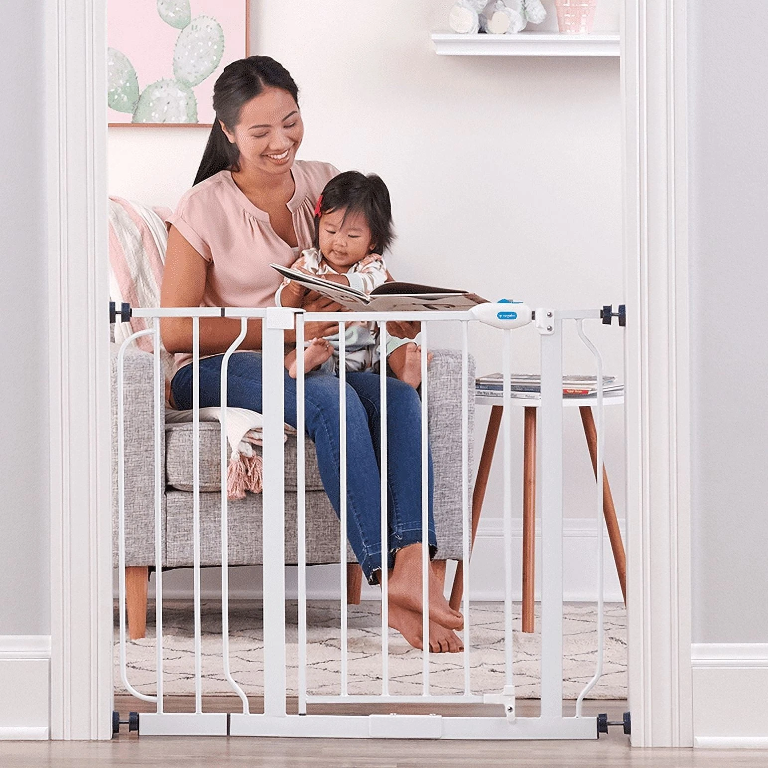 Walk-Through Door Extra Wide Baby Gate 29.5"-38.5" for Ages 6 to 24 Months