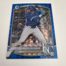 Topps 2025 Bowman Chrome Blue Refractor Yandel Ricardo /150 Royals BDC-31