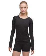 NWT LULULEMON Swiftly Long Sleeve Hip Length Black Size 2 4 6 8 10 12 78