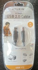 Belkin Hi-Speed USB 2.0 Cable 6ft USB Standard Type A Male to Type B Male Black