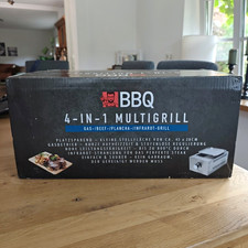 BBQ 4-in-1 Multigrill Tischgrill Gas mit Infrarot & Plancha, Schwarz