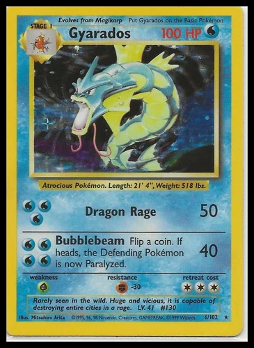 Base Set 6/102 Gyarados LP-MP