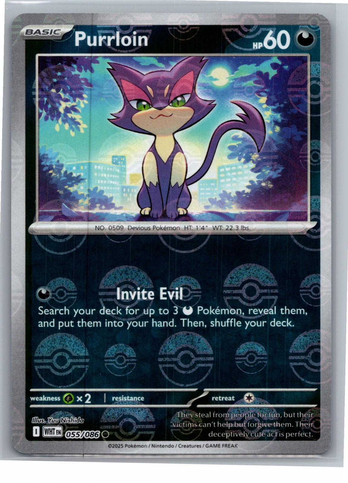 Purrloin (Poke Ball Pattern) Common SV: White Flare 055/086 NM