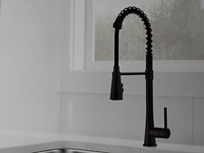 Peerless Precept Single Handle Spring Kitchen Faucet 3 Spray Black P7948LF -BL