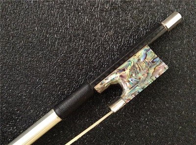 Silver Braided Carbon Fiber Violin Bow Abalone Shell Frog Mongolian Horse Hair
