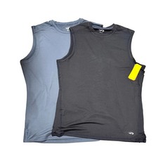 Pair Of Men's Sleeveless Exercise Tops - 100% Polyester Tank Sizes XL