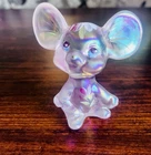 Fenton Pink Opalescent Glass Mouse Figurine Hand Painted