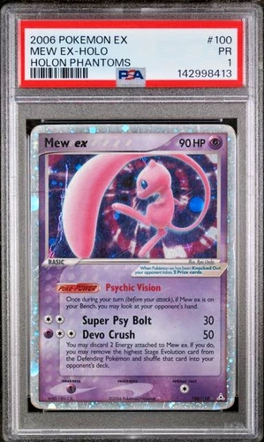 PSA 1 PR 2006 Pokemon EX Holon Phantoms Mew EX Holo Foil 100/110